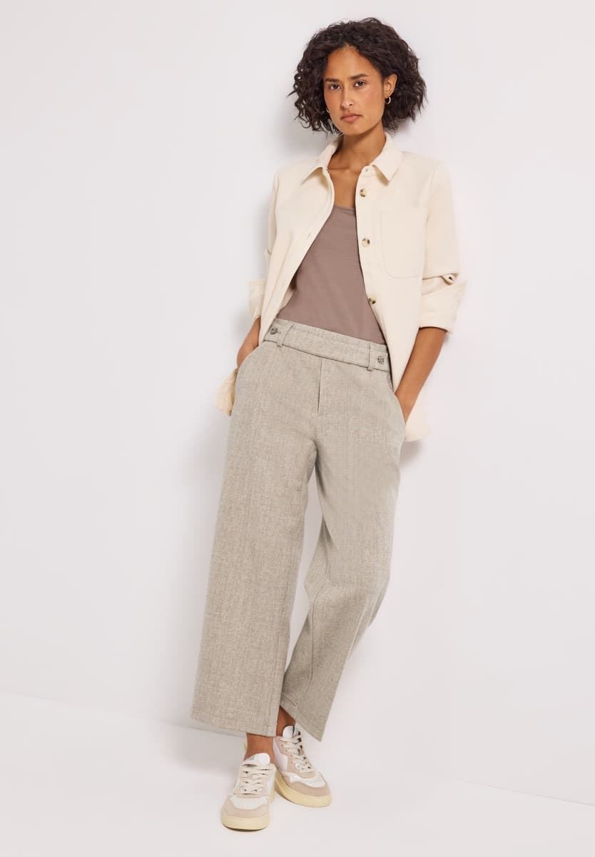 Pantalón Street One Straight Leg Melange Malted Beige 379687 26916 - Imagen 1