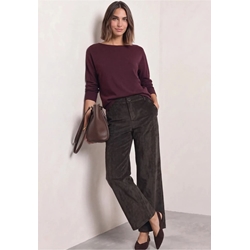 Pantalón Street One Style Amalia Corduroy Black Coffee 380885 17874 - Imagen 1