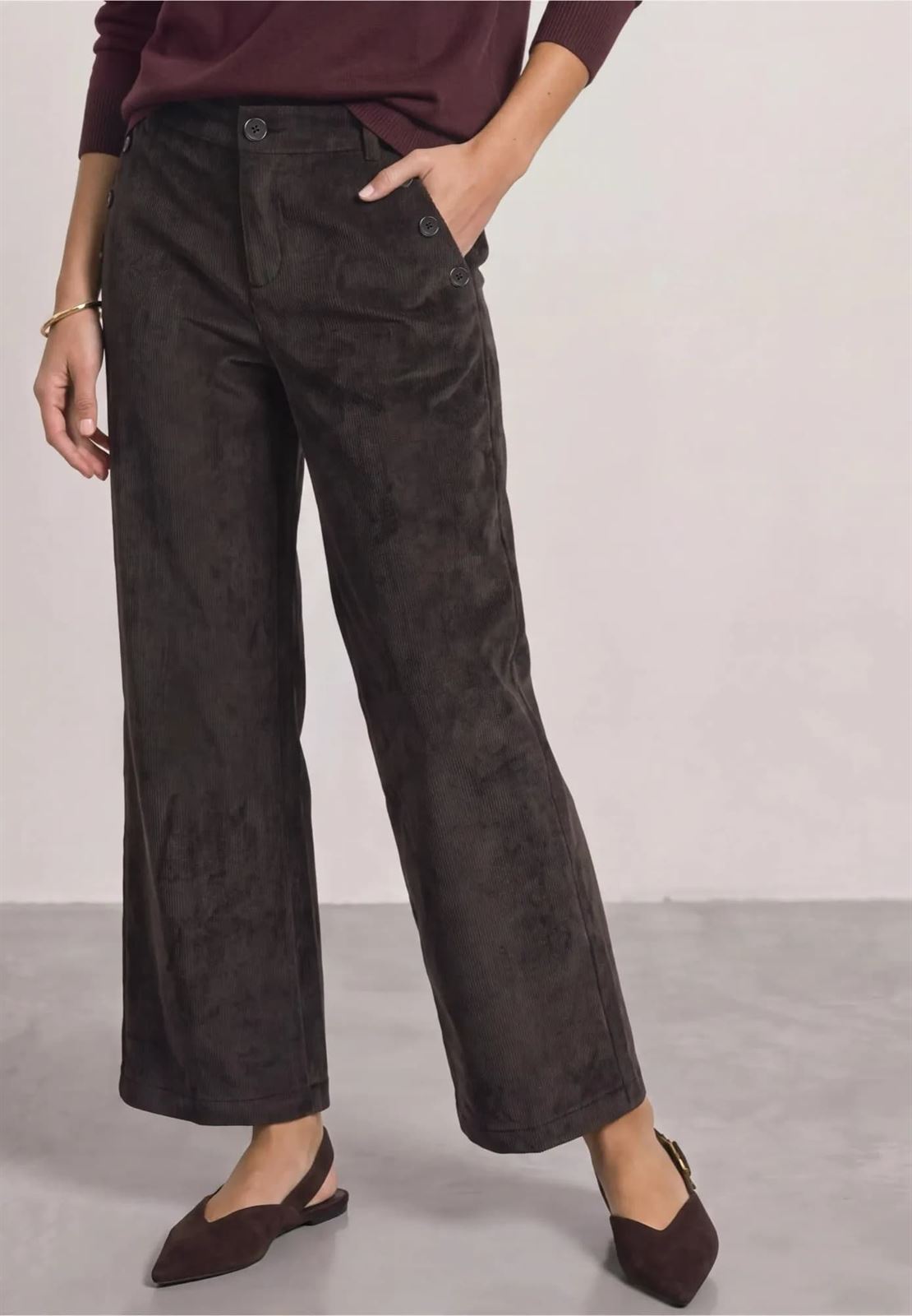 Pantalón Street One Style Amalia Corduroy Black Coffee 380885 17874 - Imagen 3