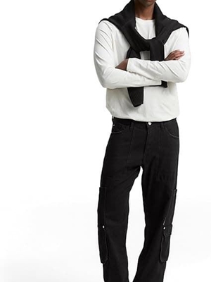 Pantalón Tom Tailor TTwaylen Relaxed Dark Stone Black Denim 1048862 10273 - Imagen 2