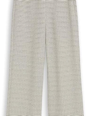 Pantalón Tom Tailor White Black Knit Stripe 1051408 40392 - Imagen 1