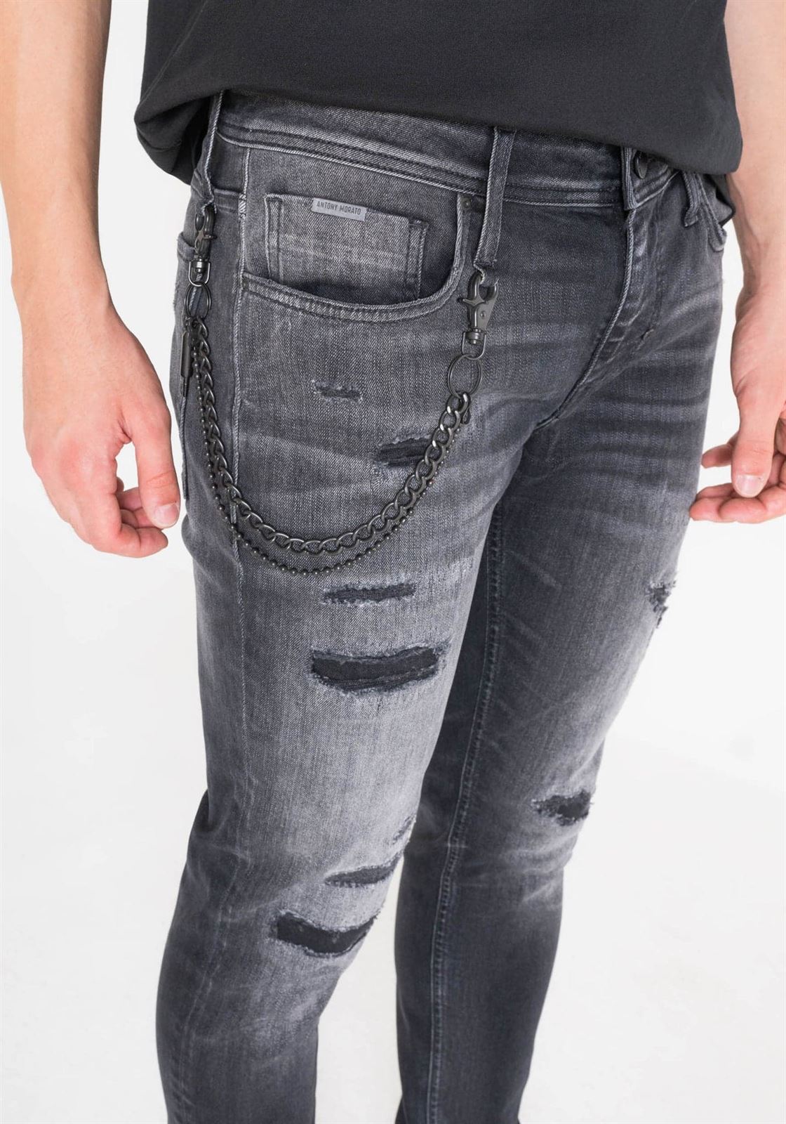 Pantalón Vaquero Antony Morato Tapered Fit Black MMDT00245 FA750538 9000 - Imagen 3