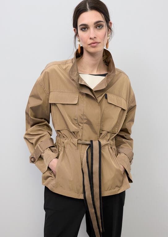 Parka cinturon adorno LOLA CASADEMUNT LS2602047 tierra - Imagen 1