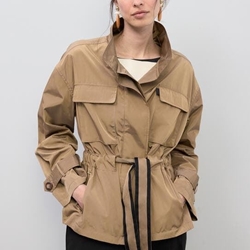 Parka cinturon adorno LOLA CASADEMUNT LS2602047 tierra - Imagen 1