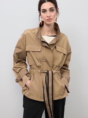 Parka cinturon adorno LOLA CASADEMUNT LS2602047 tierra - Imagen 1