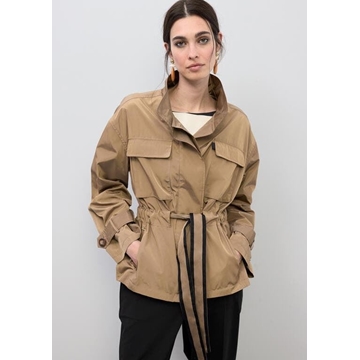Parka cinturon adorno LOLA CASADEMUNT LS2602047 tierra - Imagen 1