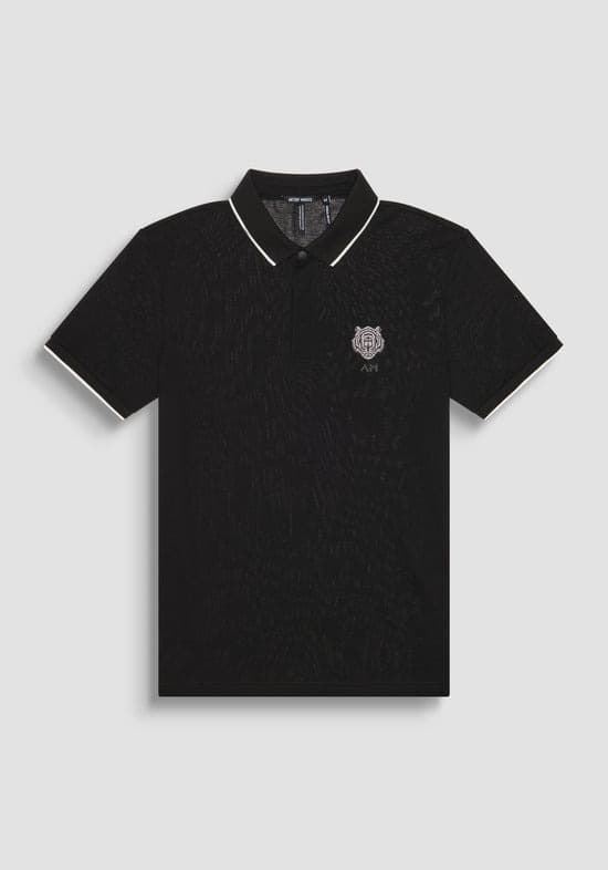 Polo Antony Morato Jakarta Black MMKS02470 FA100083 9000 - Imagen 1