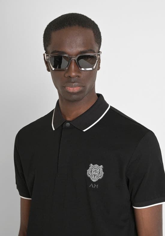 Polo Antony Morato Jakarta Black MMKS02470 FA100083 9000 - Imagen 4
