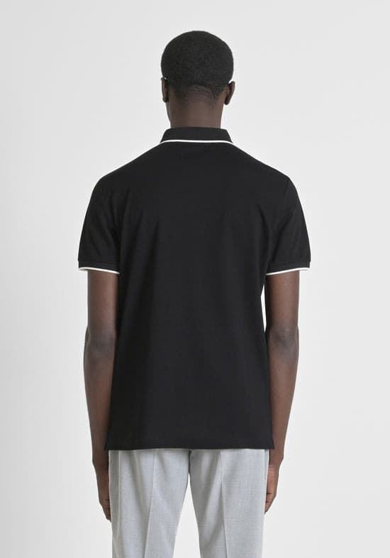 Polo Antony Morato Jakarta Black MMKS02470 FA100083 9000 - Imagen 5