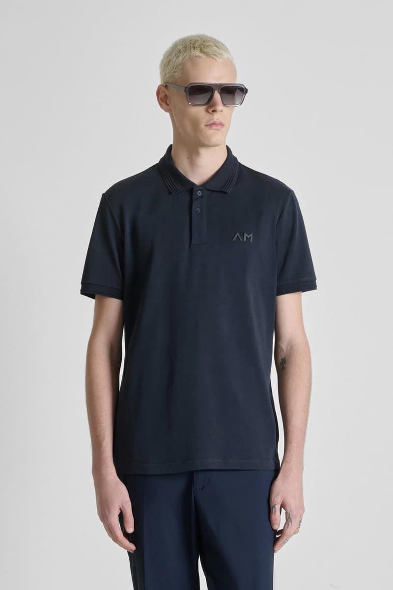Polo Antony Morato Regular Fit Azul Marino MMKS02645 FA100258 7139 - Imagen 2