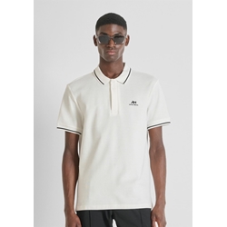 Polo Antony Morato Regular FIt Piquet Crema MMKS02551 FA100262 1011 - Imagen 1