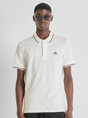 Polo Antony Morato Regular FIt Piquet Crema MMKS02551 FA100262 1011 - Imagen 1