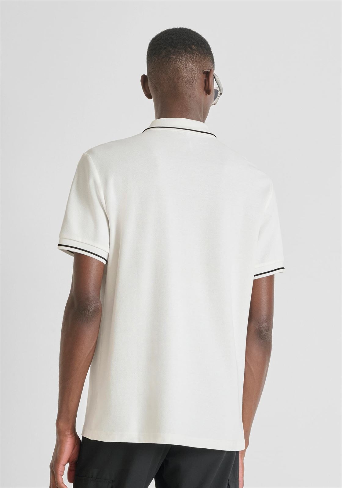Polo Antony Morato Regular FIt Piquet Crema MMKS02551 FA100262 1011 - Imagen 3