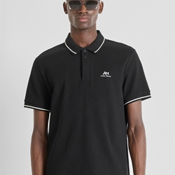 Polo Antony Morato Regular Fit Piquet Negro MMKS02551 FA100262 9000 - Imagen 1