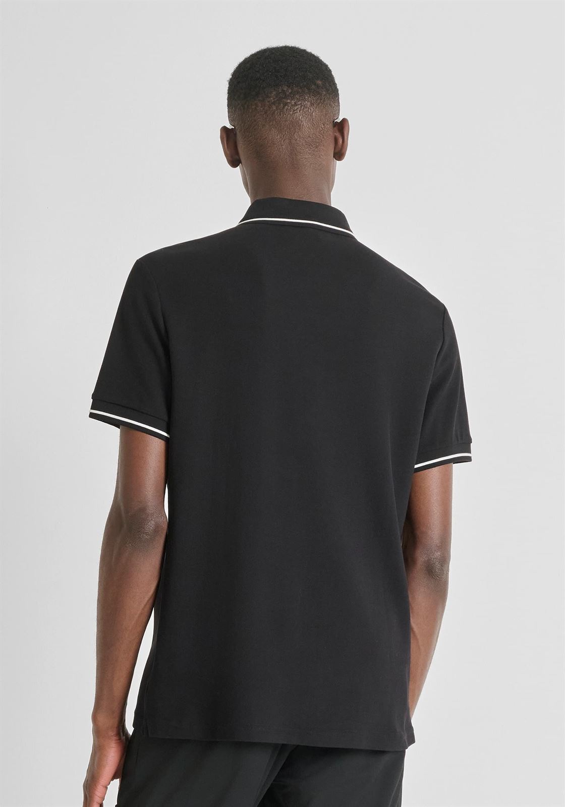 Polo Antony Morato Regular Fit Piquet Negro MMKS02551 FA100262 9000 - Imagen 2