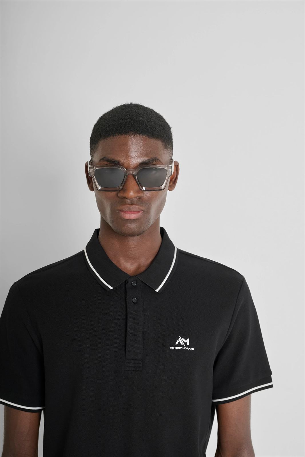 Polo Antony Morato Regular Fit Piquet Negro MMKS02551 FA100262 9000 - Imagen 3