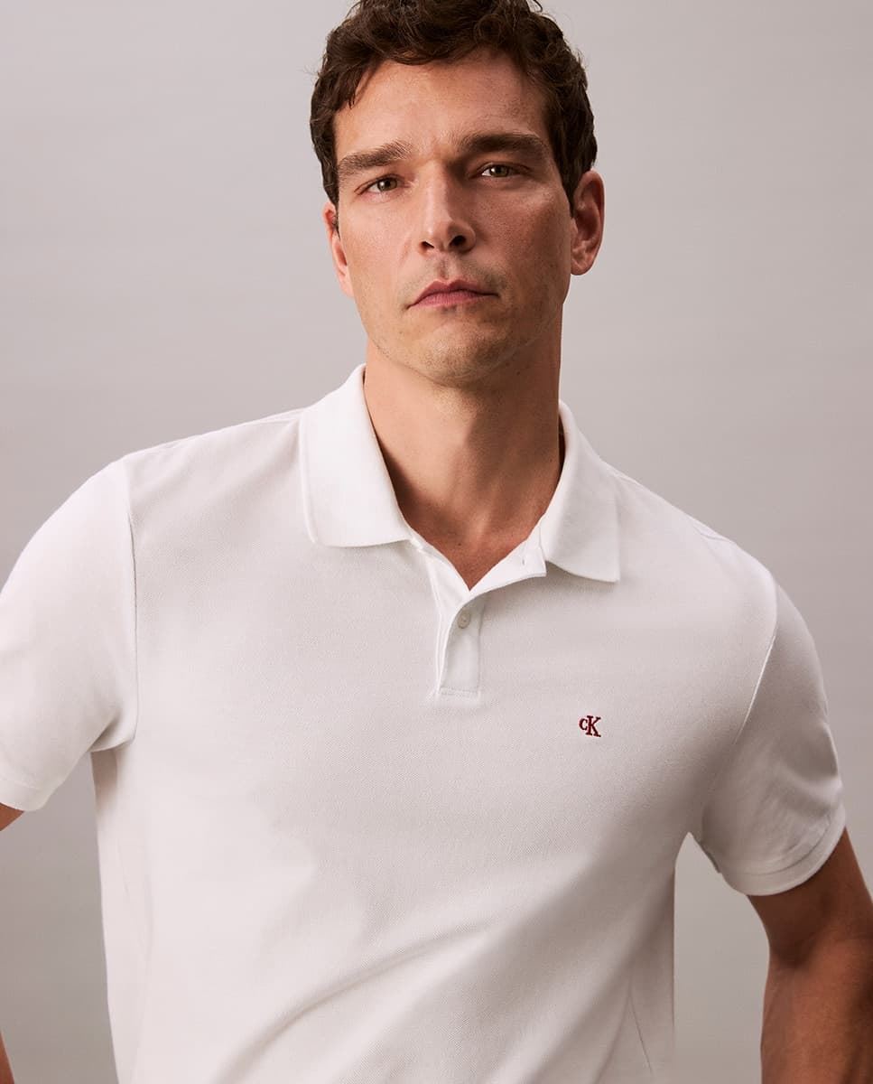 Polo CALVIN KLEIN JEANS LV040EM269 YAF SS Monogram Pique bright white - Imagen 4