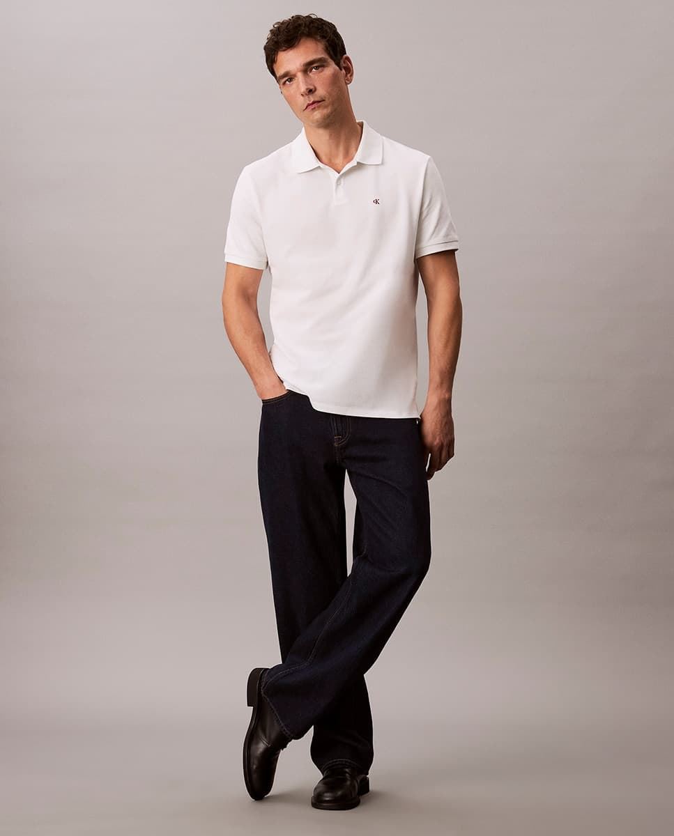 Polo CALVIN KLEIN JEANS LV040EM269 YAF SS Monogram Pique bright white - Imagen 5