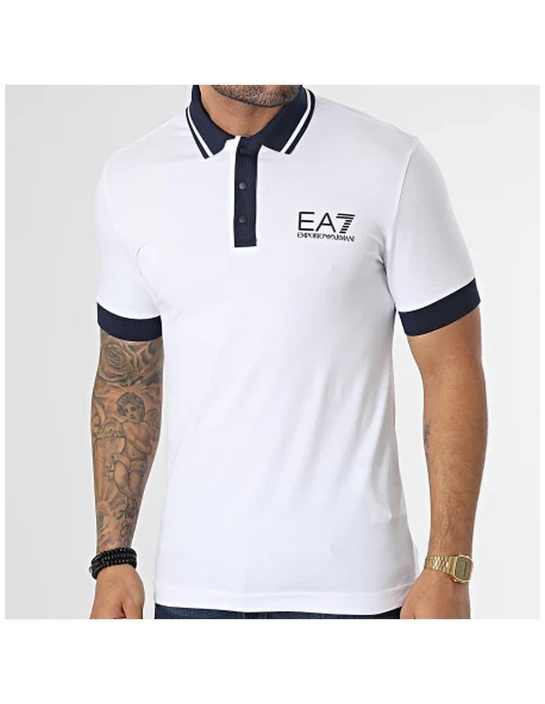 Polo Emporio Armani EA7 3RPF20 PJ03Z 1100 white - Imagen 1