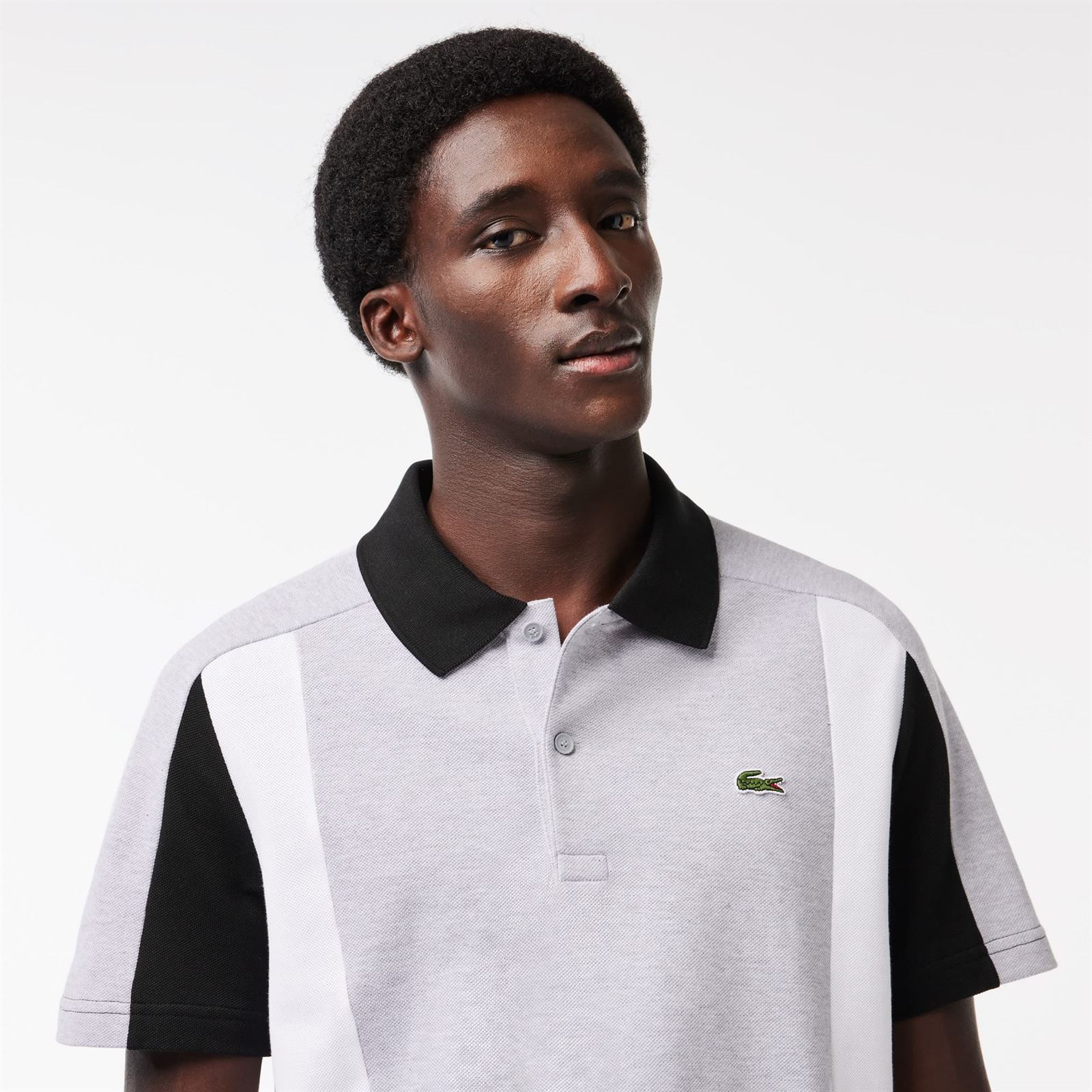 Polo Lacoste PH1302 00 SJ1 argent chine/ noir - Imagen 2