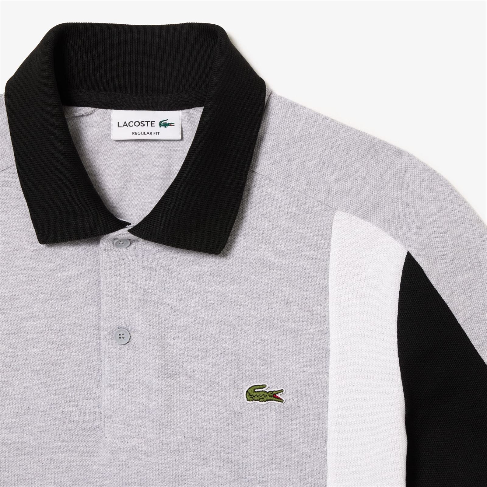 Polo Lacoste PH1302 00 SJ1 argent chine/ noir - Imagen 5