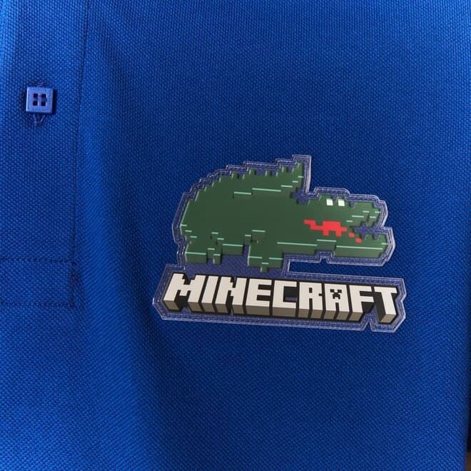 Polo Lacoste x Minecraft PH5026-00 BDM azul - Imagen 3