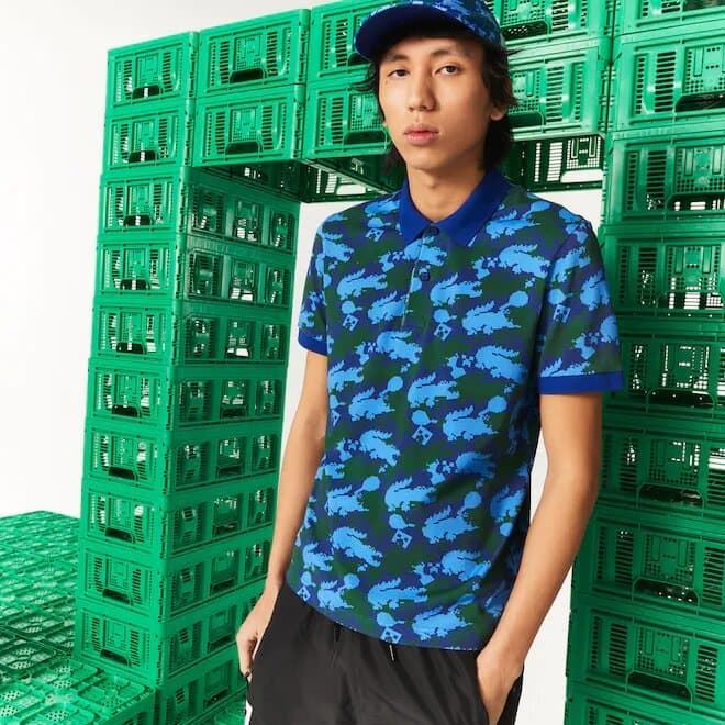 Polo Lacoste x Minecraft PH5040-00 E2F AZUL - Imagen 1