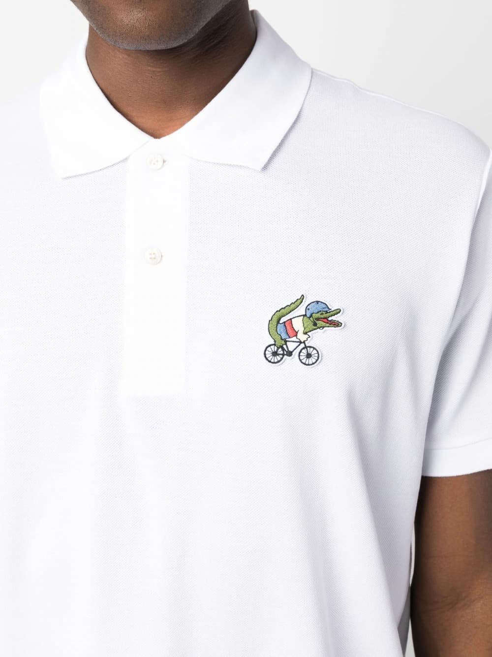 Polo Lacoste x Netflix PH7057 00 VIQ blanc Sex Education - Imagen 3