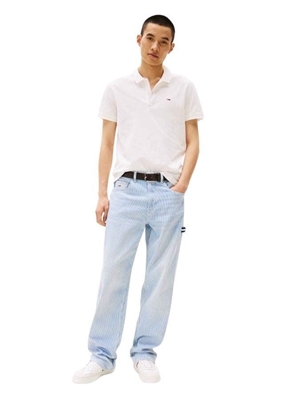 Polo Tommy Jeans DM0DM20676 YBL WHITE - Imagen 1