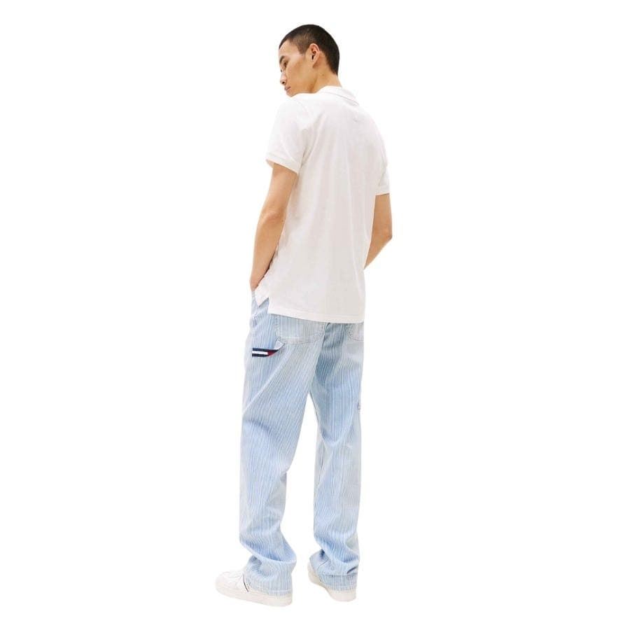 Polo Tommy Jeans DM0DM20676 YBL WHITE - Imagen 2