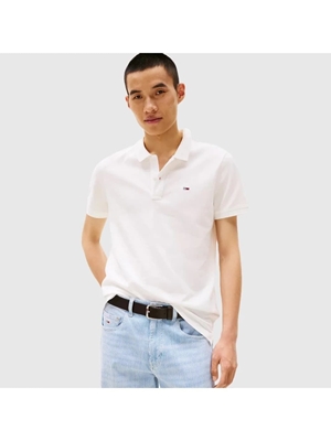 Polo Tommy Jeans DM0DM20676 YBL WHITE - Imagen 1