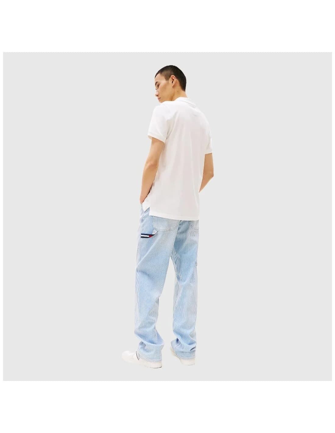 Polo Tommy Jeans DM0DM20676 YBL WHITE - Imagen 3