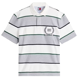 Polo TOMMY JEANS DM0DM22702 Q13 grey Htr Stripe - Imagen 1