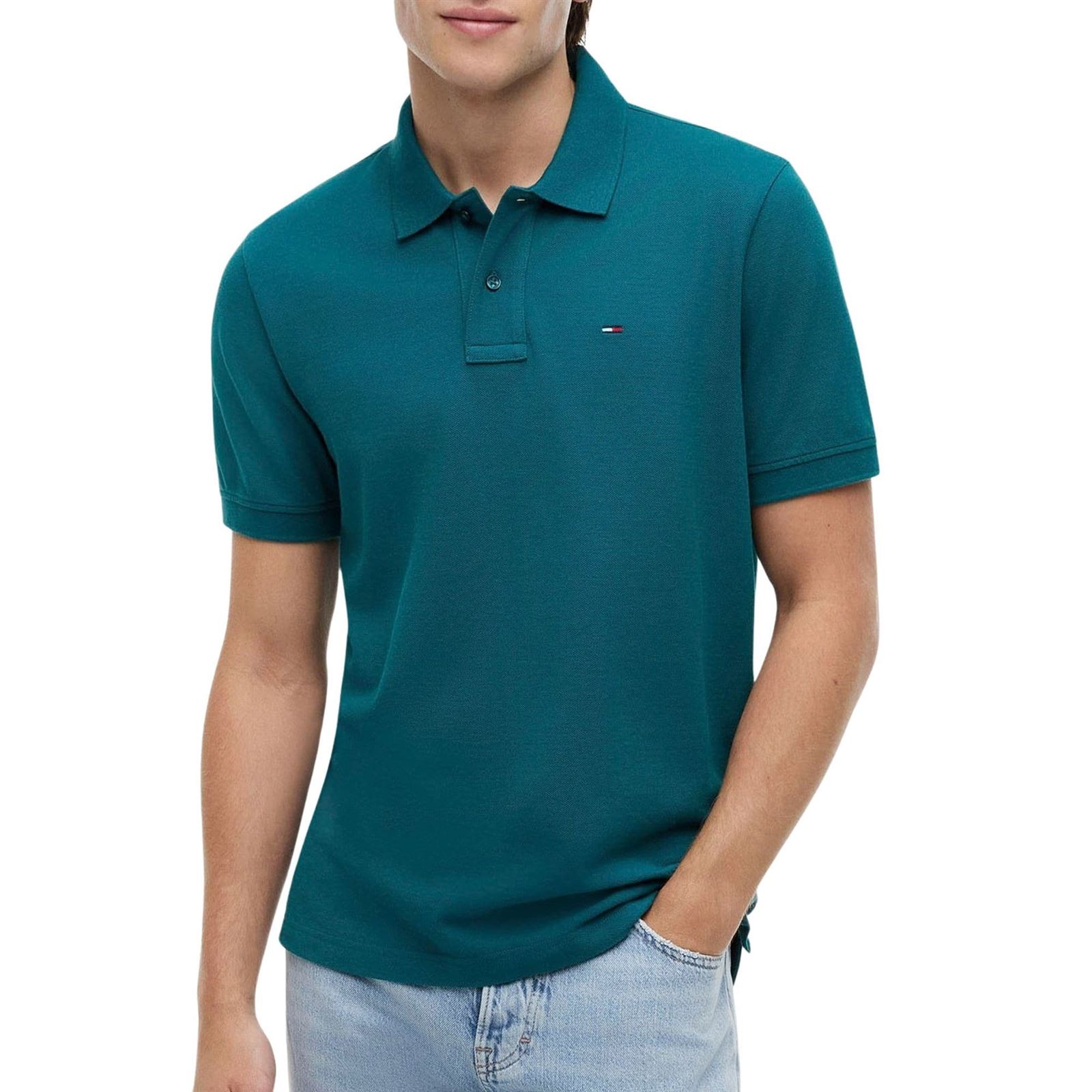 Polo Tommy Jeans DM0DM22711 L8J Polar Teal - Imagen 1
