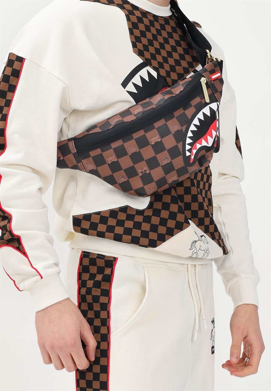 Riñonera Sprayground Peeking Character Check Crossbody 910B7512NSZ - Imagen 4
