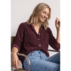 Sobrecamisa de pana STREET ONE 346859 17820 Corduroy shirtcollarblouse rustic rouge - Imagen 1