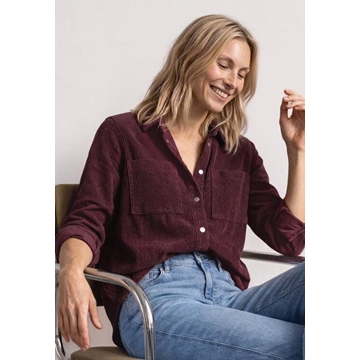 Sobrecamisa de pana STREET ONE 346859 17820 Corduroy shirtcollarblouse rustic rouge - Imagen 1
