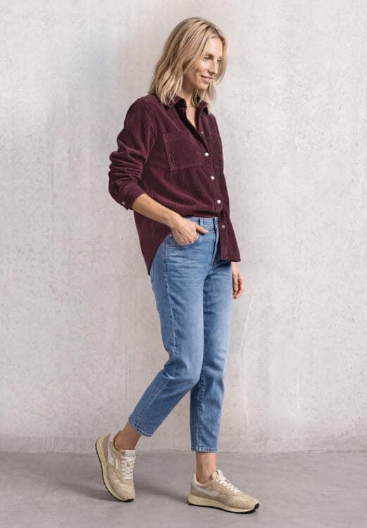 Sobrecamisa de pana STREET ONE 346859 17820 Corduroy shirtcollarblouse rustic rouge - Imagen 3