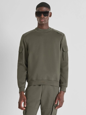 Sudadera Antony Morato Regular Fit Verde Militar MMFL01097 FA150168 4089 - Imagen 2