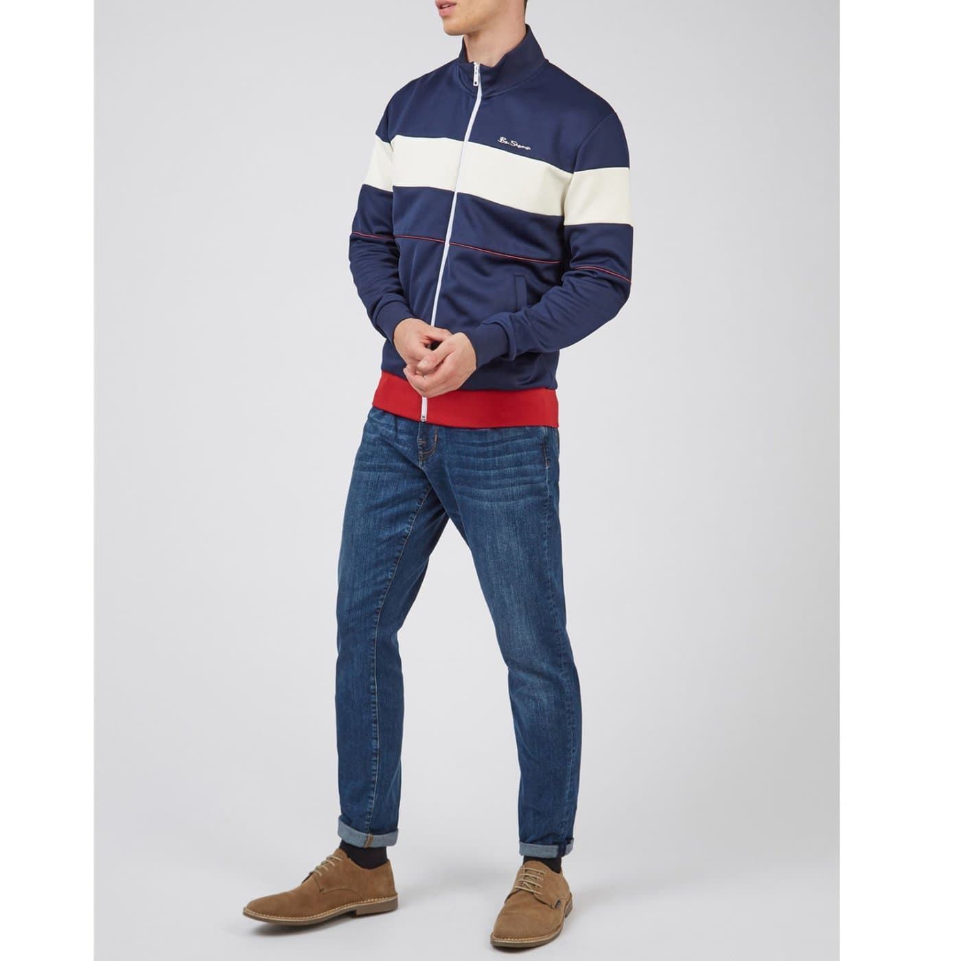 Hablar violencia Resolver Sudadera Ben Sherman 0067885 035 Colour Block Track Top azul