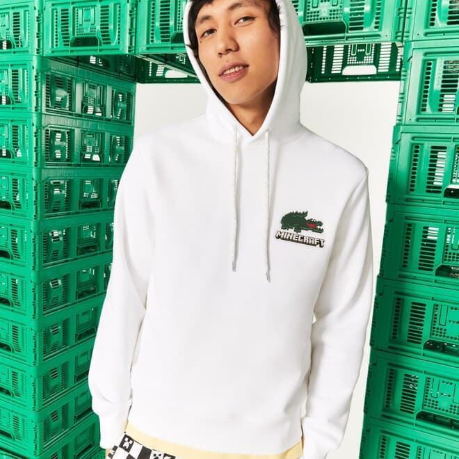 Sudadera con capucha Lacoste x Minecraft SH3849-00 001 blanco - Imagen 1