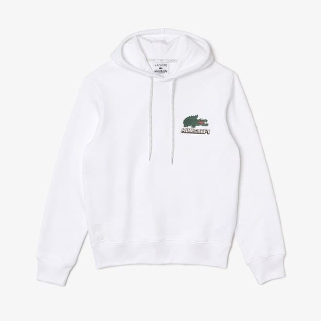 Sudadera con capucha Lacoste x Minecraft SH3849-00 001 blanco - Imagen 3