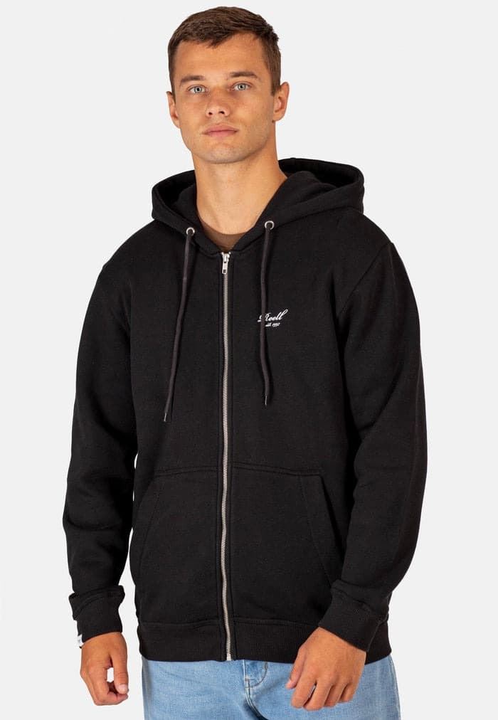 Sudadera con capucha REELL Staple Logo Zip Hoodie RE3702 DEEP BLACK - Imagen 1