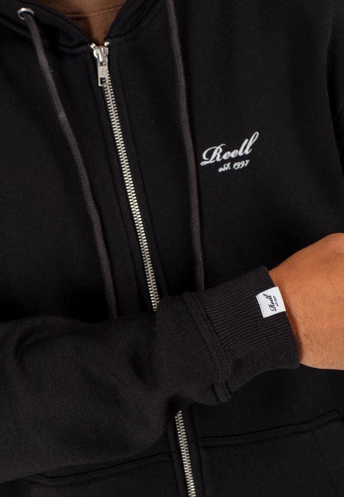 Sudadera con capucha REELL Staple Logo Zip Hoodie RE3702 DEEP BLACK - Imagen 3