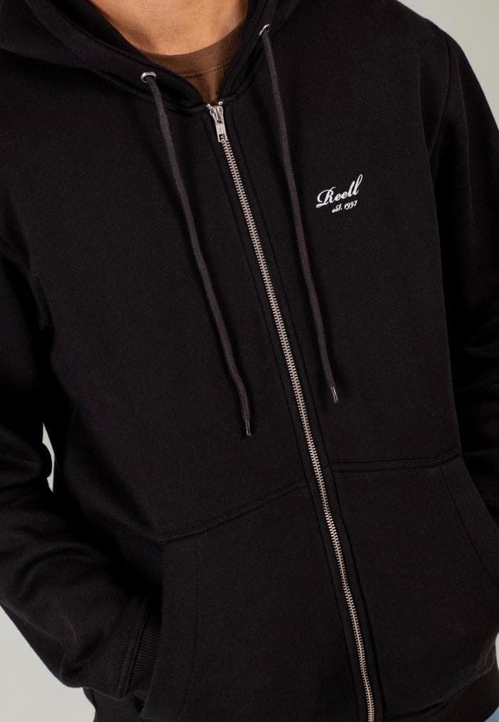 Sudadera con capucha REELL Staple Logo Zip Hoodie RE3702 DEEP BLACK - Imagen 4