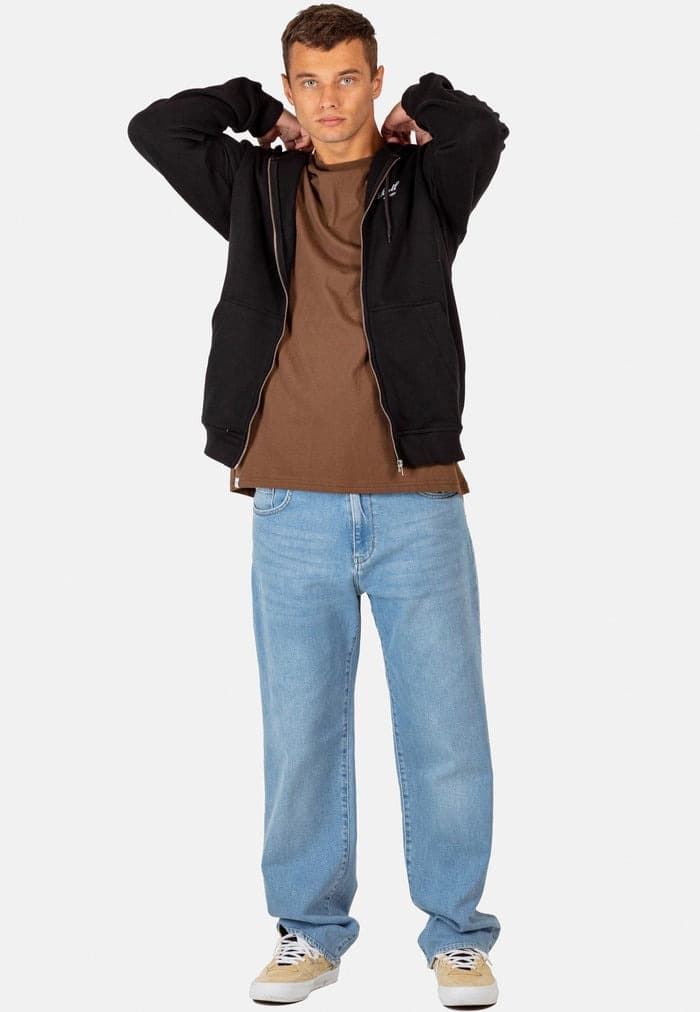 Sudadera con capucha REELL Staple Logo Zip Hoodie RE3702 DEEP BLACK - Imagen 6