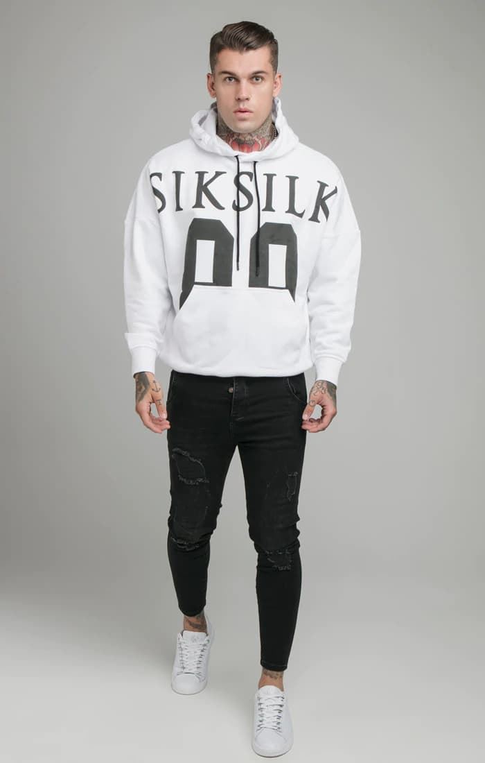 Sudadera con capucha SIK SILK SS-19441 Drop Shoulder Hoodie white - Imagen 1