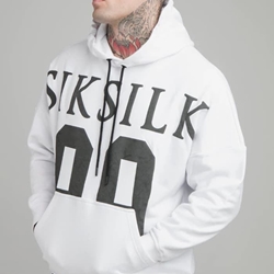 Sudadera con capucha SIK SILK SS-19441 Drop Shoulder Hoodie white - Imagen 2
