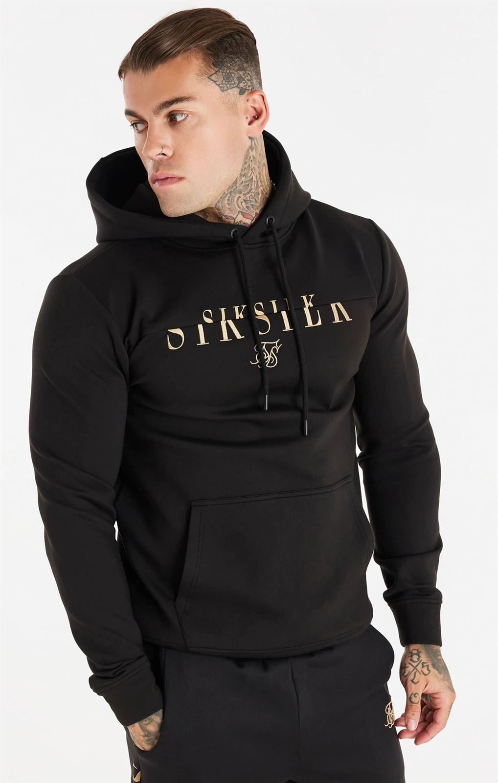 Sudadera con capucha SIKSILK SS-19114 Division O/H Hoodie Black - Imagen 1