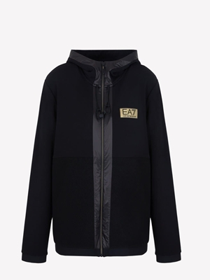 Sudadera con cremallera Emporio Armani EA7 3DPM10 PJUZZ 1200 negro - Imagen 1